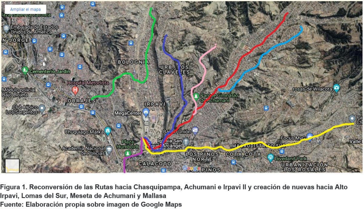Reconversion de las Rutas hacia Chasquipampa Achumani e Irpavi II y creacion de nuevas hacia Alto Irpavi Lomas del Sur Meseta de Achumani y Mallasa scaled